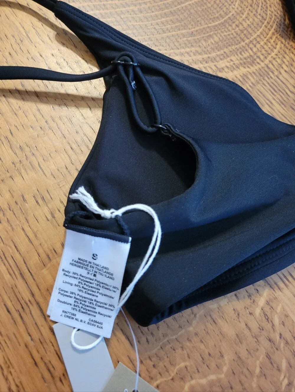 J. Crew Classic Sculpt Lana Bikini Top - black